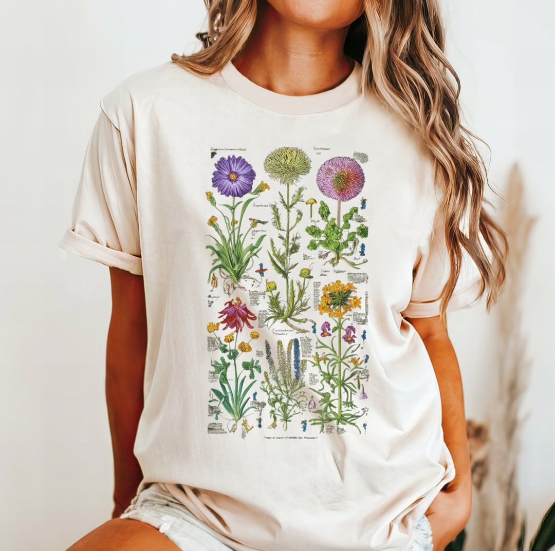 Wildflower Encyclopedia T-shirt, Comfort Colors T-shirt, Vintage ...