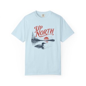 Up North Shirt, Vintage Lake Life Tee, Midwest Cabin Tshirt, Loon Lake Graphic Tee, Cozy Vacation Shirt Chambray