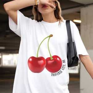 Traverse City Michigan, Cherry Lover T-shirt, Souvenir, Lake Michigan, MI Cherries, Comfort Colors, Unisex Tee