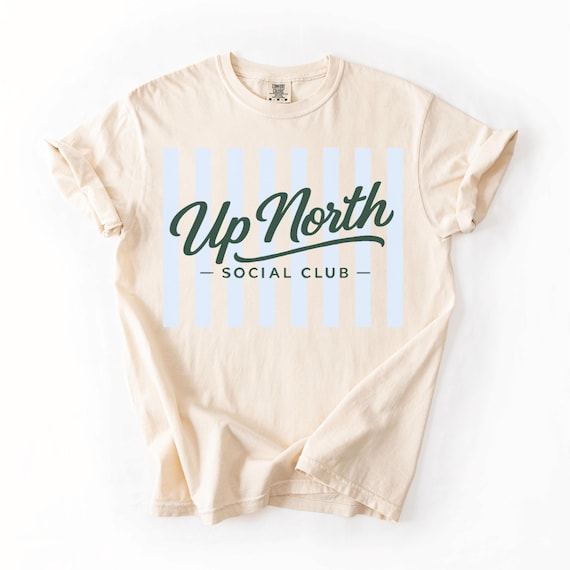 Up North Social Club Shirt, Comfort Colors Tee, Lake Weekend Shirt, Midwest Lake Shirt, Summer Vacation Shirt, Preppy Graphic Tee Women