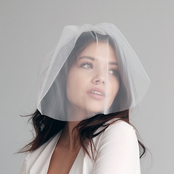 Birdcage wedding veil, Short wedding veil, Blusher veil, Small veil, Cage veil, Ivory wedding veil