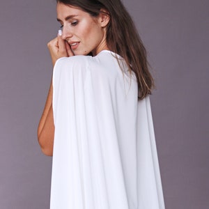 Chiffon bridal cape