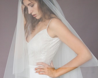 Extra wide ivory drop veil