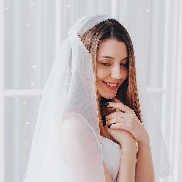 Juliet cap wedding veil, Bridal veil, Ivory veil wedding, Veil with blusher