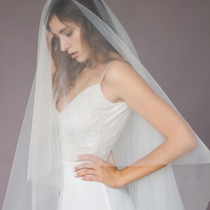 Extra wide ivory drop veil