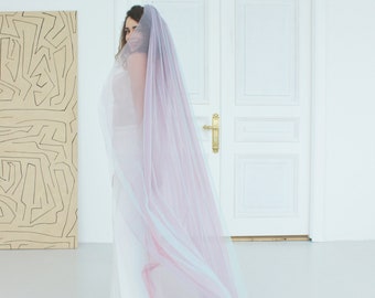 Unicorn veil – Iridescent Fairycore bridal veil, Light purple wedding veil, Custom bridal accessory