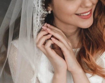 Lace eyelash veil, Wedding veil, Bridal veil, Lace veil, Veil wedding, Veil with lace