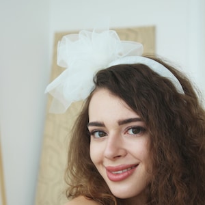 Bridal headband, wedding bow, wedding hair accessory, wedding bow image 1