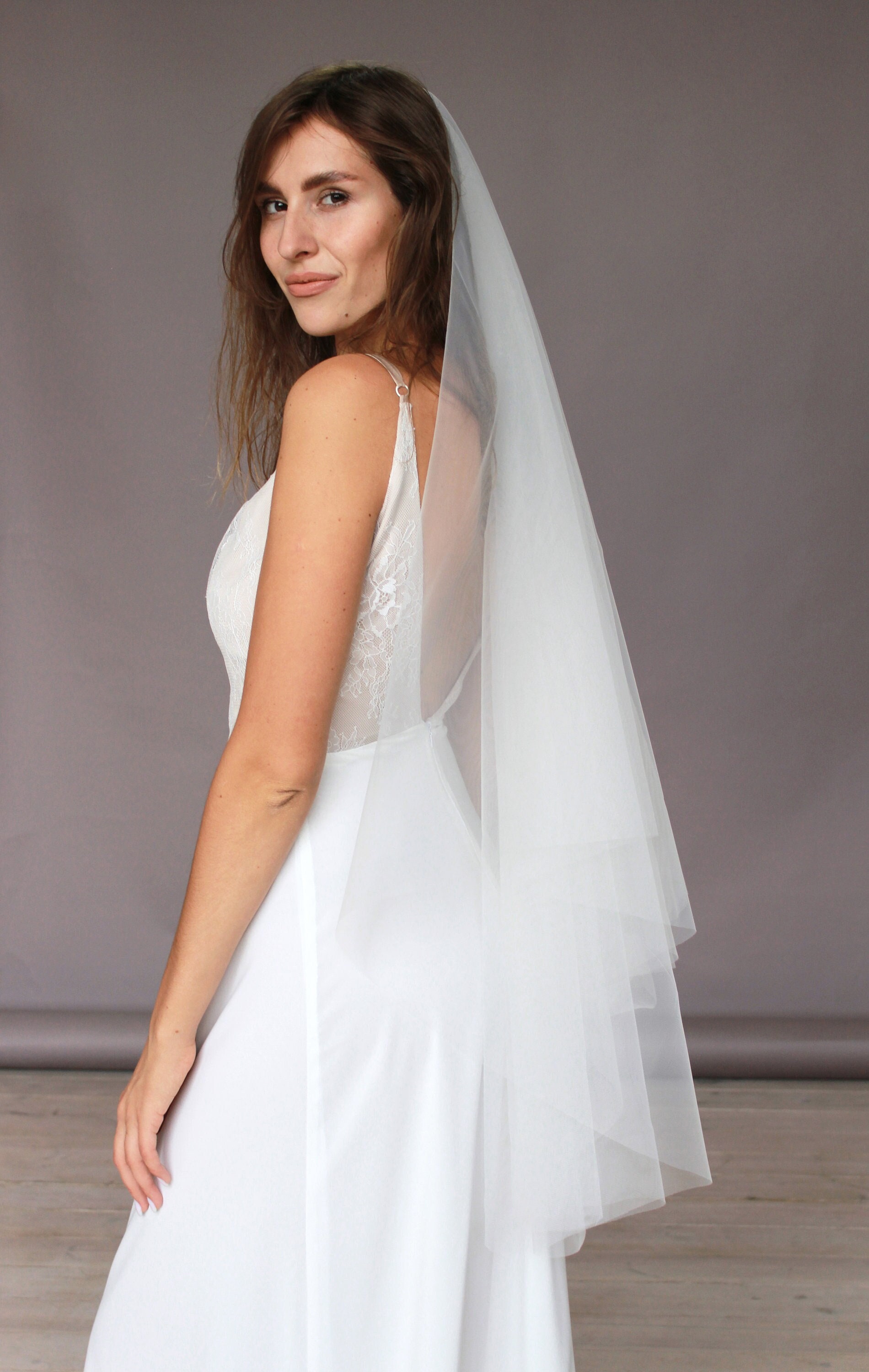 Two-Layer wedding veil with blusher