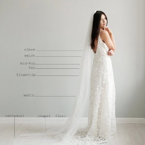 Barely there ivory veil, simple wedding veil, long wedding veil, ivory bridal veil image 7