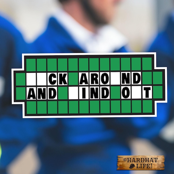 FAFO Game Show Puzzle Hard Hat Sticker | Durable Vinyl Decal | Funny Work Sticker, Perfect Gift For Him, Gift Her, Father's Day Gifts Work