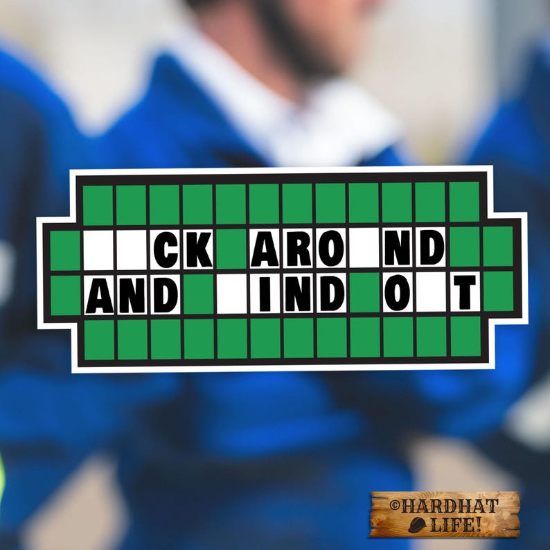 FAFO Game Show Puzzle Hard Hat Sticker | Durable Vinyl Decal | Funny Work Sticker, Perfect Gift For Him, Gift Her, Father's Day Gifts Work