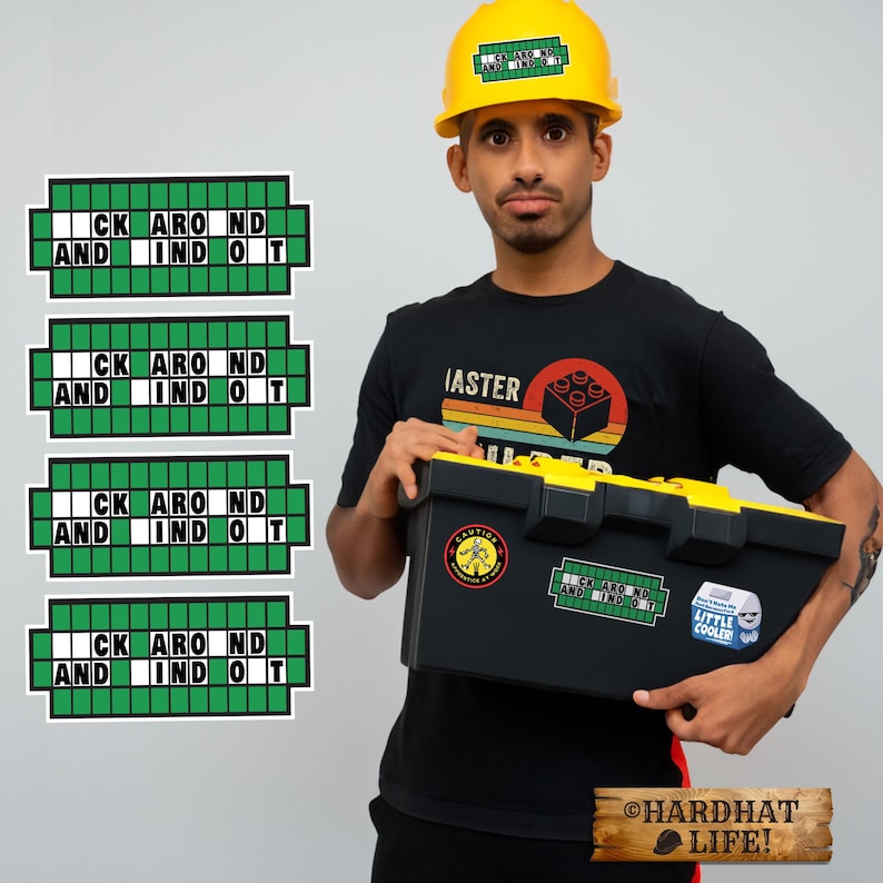 FAFO Game Show Puzzle Hard Hat Sticker | Durable Vinyl Decal | Funny Work Sticker, Perfect Gift For Him, Gift Her, Father's Day Gifts Work