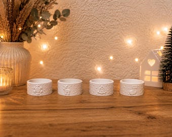 Tealight holder made of Keraflott | Christmas decoration | Winter decoration with Christmas motif | Advent decoration | Gift idea