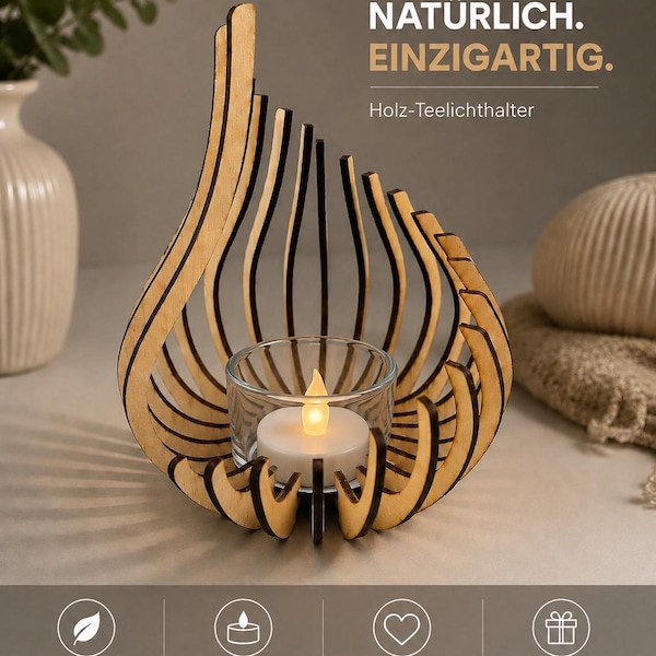 Candle holder made of birch plywood