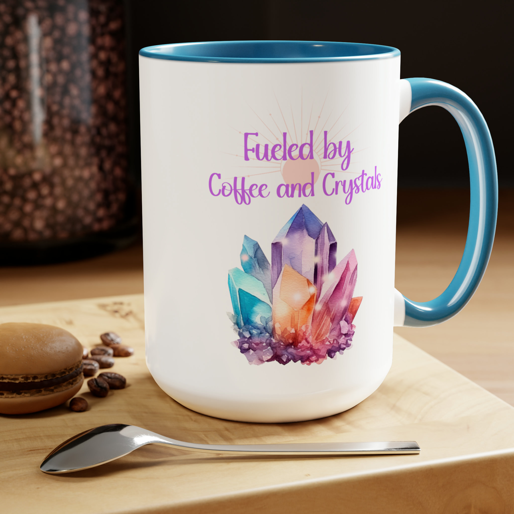 CRYSTAL DREAMS GEODE Mug, Quartz Coffee Cup, Tea Mug, Kaleidoscope Colors  Design, Coffee Mug, Latte Mug, Glam Girl Mug, Hippie Boho Mug 