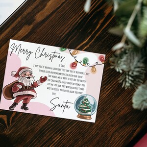 Santa Postkaart, INSTANT DOWNLOAD, Bewerkbare kerstkaart