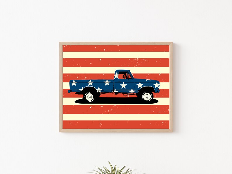 Vintage off Road Vehicle Print Classic Pickup Truck Retro Etsy