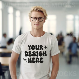 Teacher T-Shirt Mockup, Bella Canvas 3001 Mockup White, Back To School Mockup, Classroom Mockup, Teacher Mockup, School Mockup