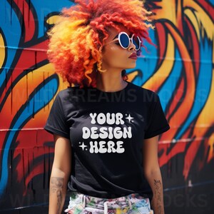 Bella Canvas 3001 Mockup Black, Bella Canvas Mockup, Black Model Mockup, Black Girl Mockup, Diverse Mockup, Black Pride T-Shirt Mockup