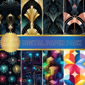 97 patrones sin costuras - Papeles digitales- Florales, Hoja, Flor, Conjunto imprimible, Piel, cebra, tigre, Línea, Pavo real, Conjunto de paquetes, Uso comercial
