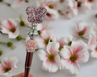 Beaded Pen | Custom | Unique | Gift Ideas | Rhinestone Butterfly