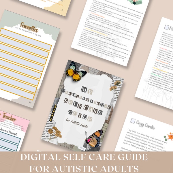 Digital Self Care Guide for Autistic Adults, Neurodivergent Tool, ASD Self Soothing Printable Worksheet, Adhd Self Care Tool