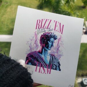 Rizz Em with the Tism Notebook Sticker, Neurospicy Water Bottle Sticker, Funny Neurodiversity Sticker