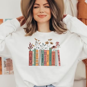 Albums As Books Sweatshirt, Trendy Aesthetic For Book Lovers, Crewneck Sweater, RACK Music Sweater, Folk Music Hoodie, Country Music Hoodie image 1