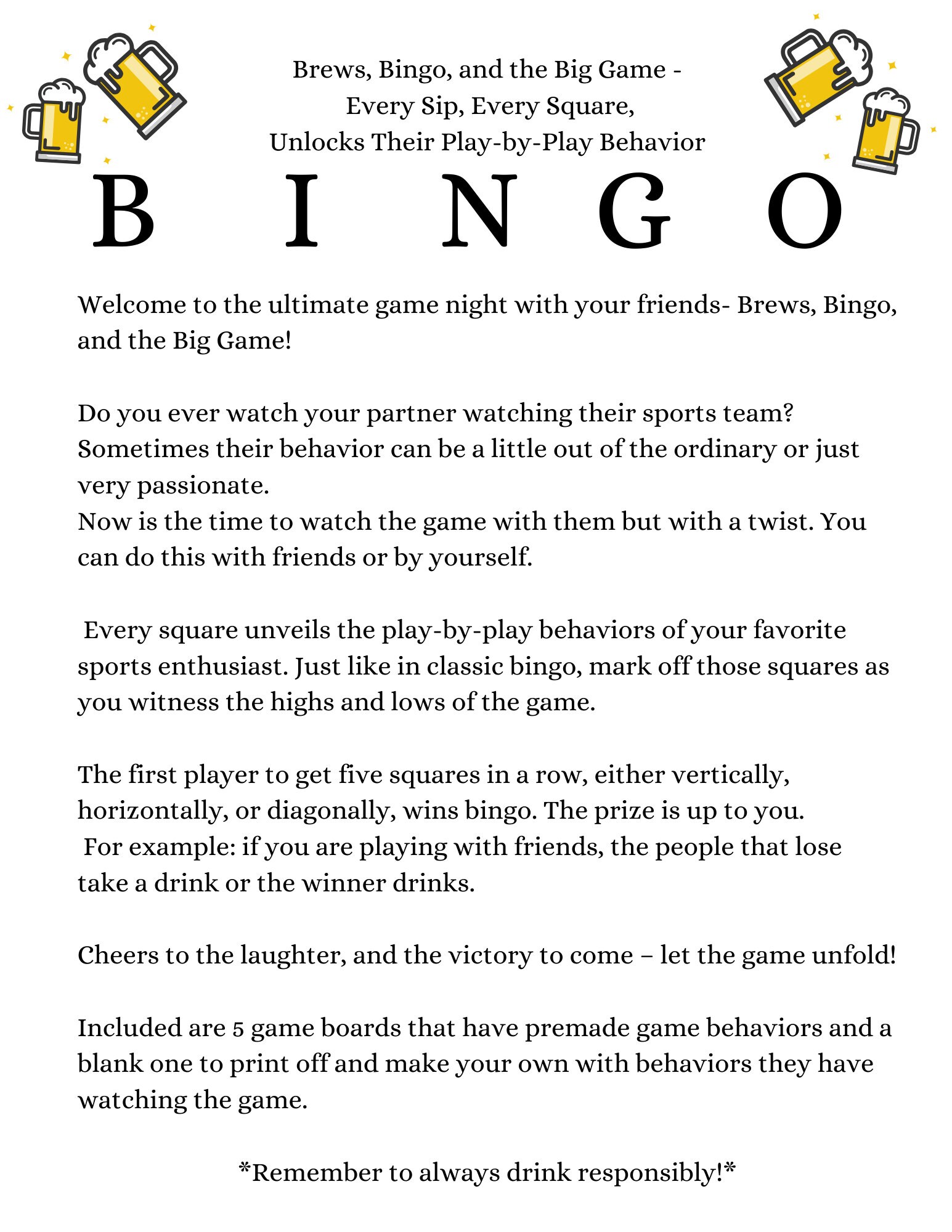 Printable Bingo Card. Sports Bingo Game. Hockey Bingo Game. Baseball ...