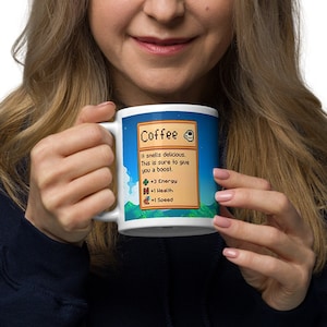 Gaming Mug - Stardew Valley Coffee - Retro Nerdy Funny Geek Video Game Gift
