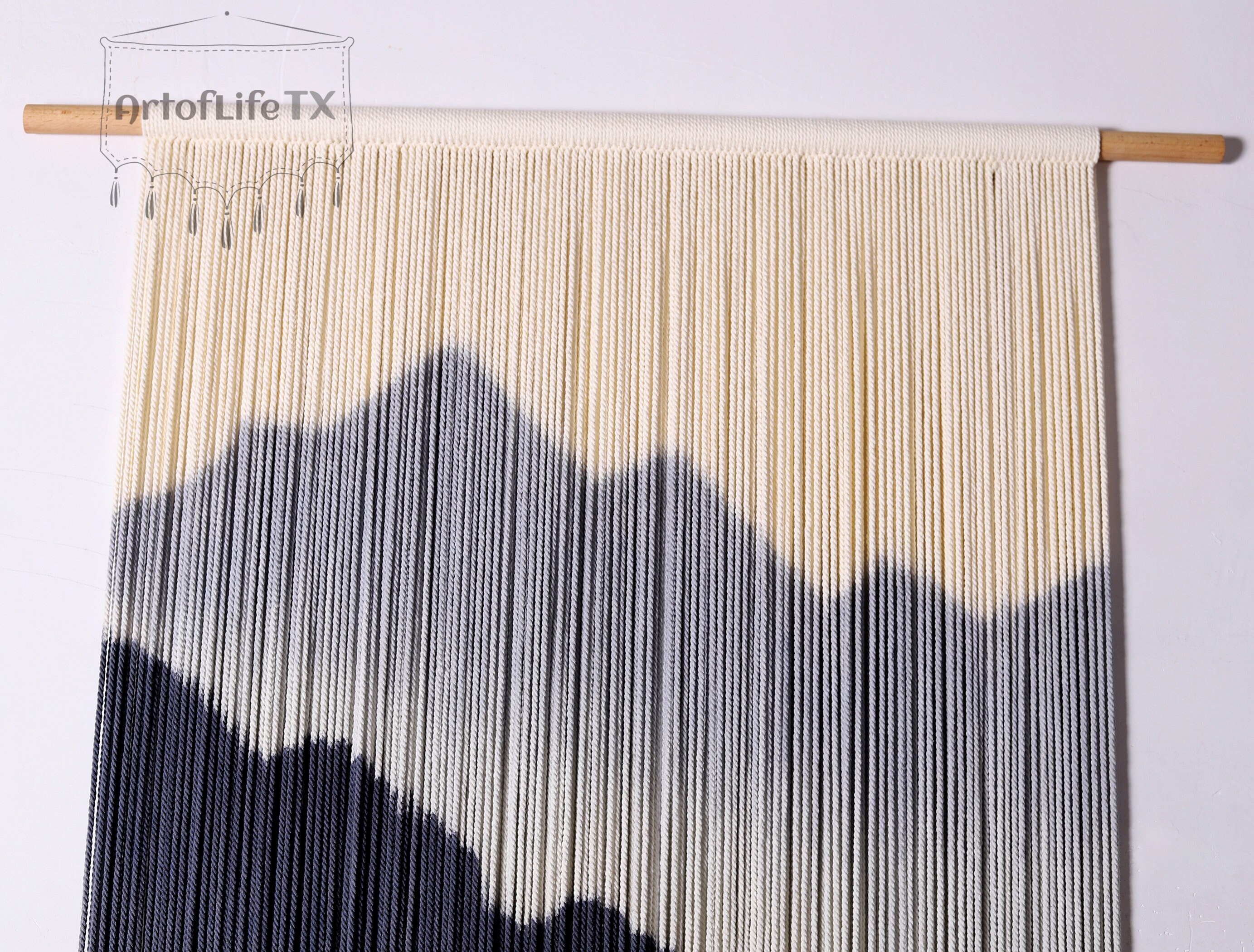 Mountain Art Wall Hanging, Boho Nursery Wall Decor, Yarn Tapestry, Tall