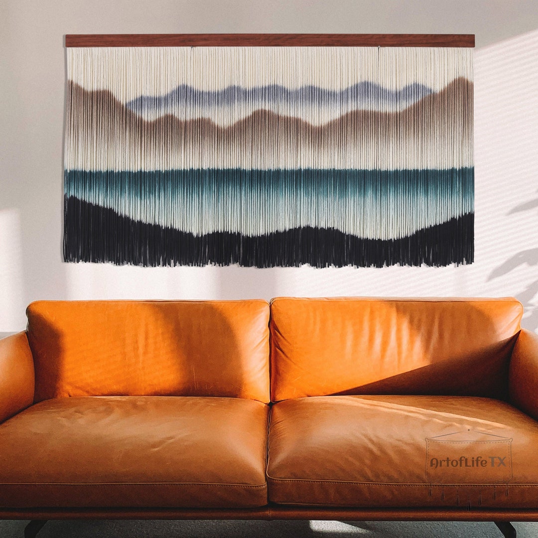 Large Boho Wall Decor, Custom Tapestry, Mountain Macrame Wall Hanging