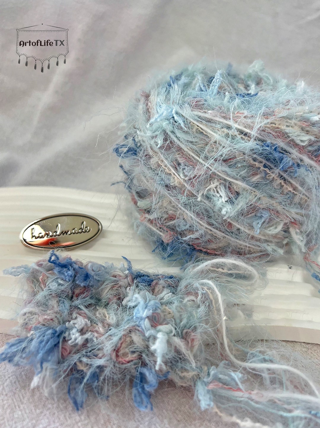 Fiber Art Yarn Bundle, Handmade Art Yarn, Textile Embellishment Specialty Yarn, Fiber Art