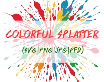 Farbspritzer SVG Bundle | Bunte Tinte Splatter PNG Dateien