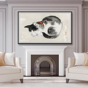Samsung Frame TV Art-Cute Cat Digital Oil Painting for Samsung Frame TV, Whimsical Kitten Brushstroke Art, Cozy Cat Portrait, TVArt Download