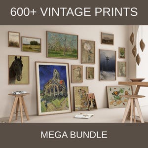 Printable Vintage Gallery Wall Art SET | Antique Prints Digital Download Home Decor