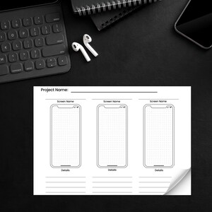 Printable Ui/ux Smartphone Wireframe Sketch Guide Template - Etsy