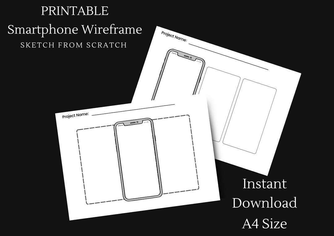 Printable Ui/ux Smartphone Wireframe Sketch Guide Template - Etsy