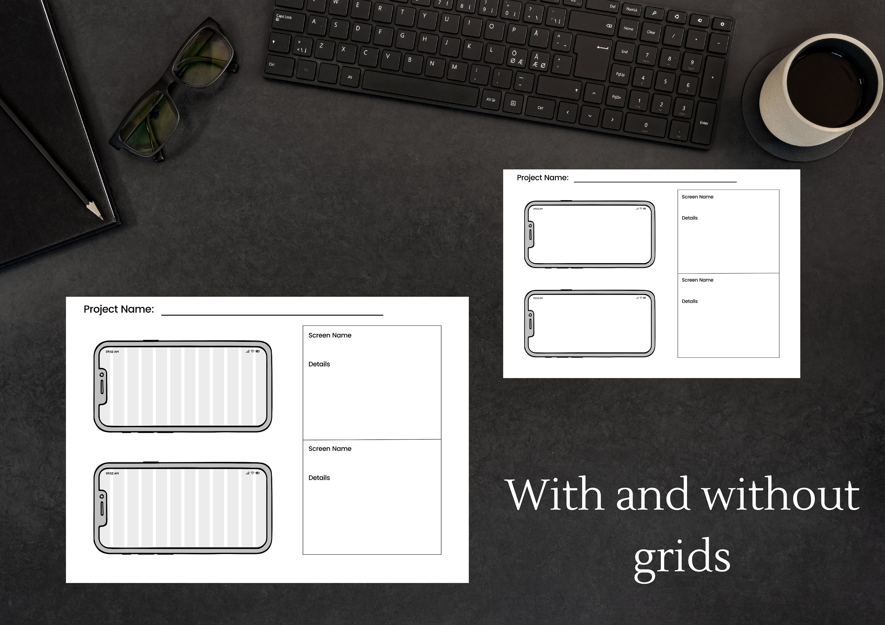 Printable Ui/ux Smartphone Wireframe Sketch Guide Template - Etsy