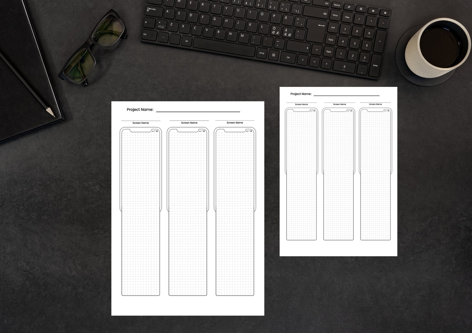 Printable Ui/ux Smartphone Wireframe Sketch Guide Template - Etsy