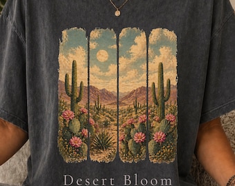 Koszulka Desert Bloom | Koszulka z grafiką Southwestern Cactus Sunset