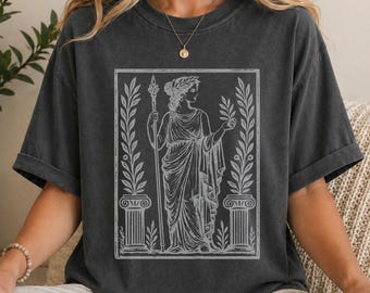 Koszulka z ilustracją klasycznej bogini | Nadruk z rzymską statuą w stylu vintage