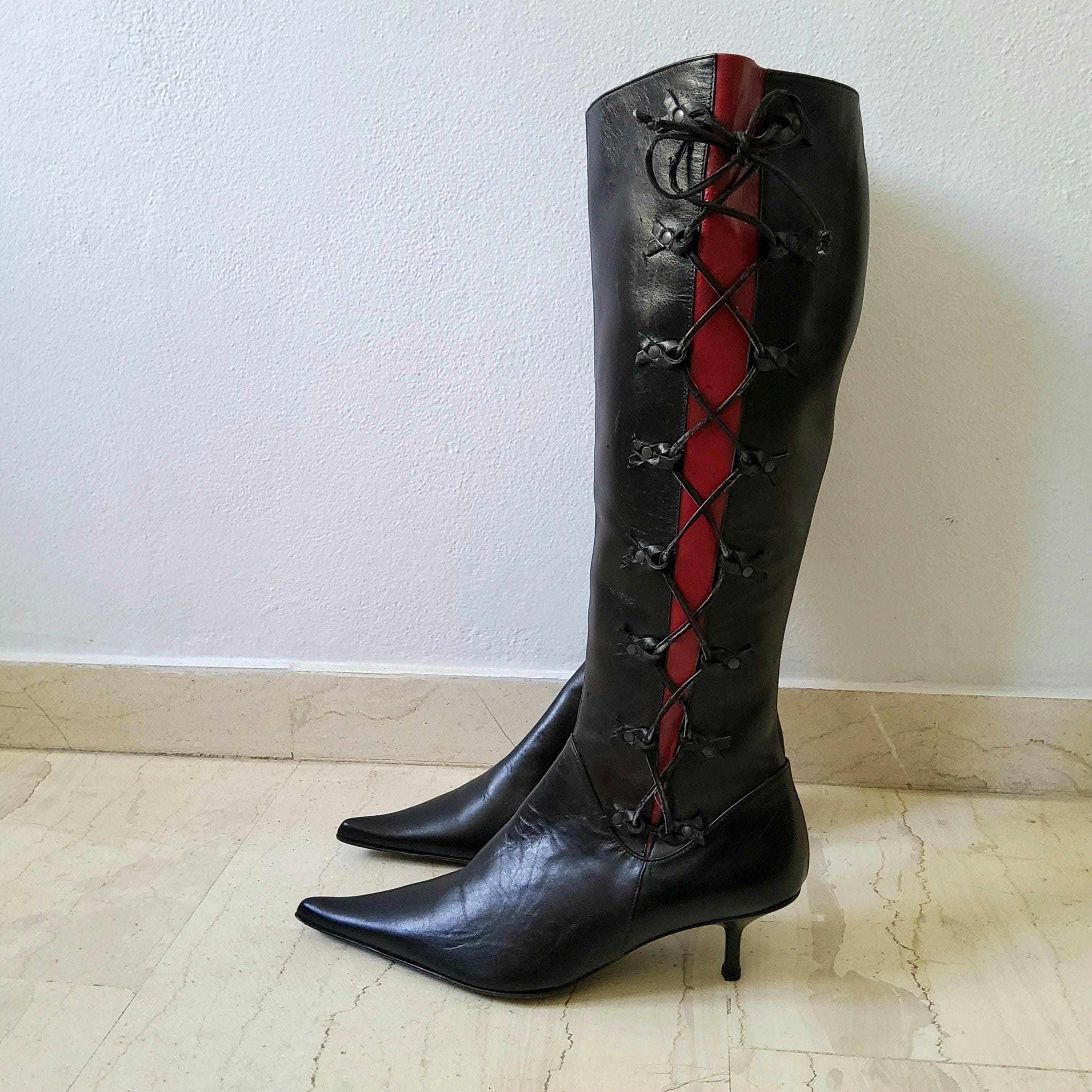 Buy Pointy Leather Boots Online In India - Etsy India