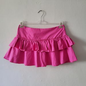Vintage y2k deadstock coquette ruffled low waist mini skirt