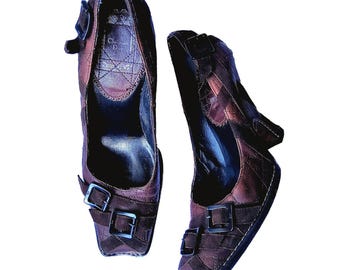 Christian Dior by John Galliano vintage y2k cannage quilt leather buckle pumps