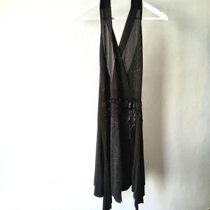 Vintage y2k whimsigoth sparkly asymmetric halter mini dress