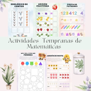 Plantillas Educativas para Pré-Escolar. Atividades Imprimíveis e Divertidas. Matemática Básica para Crianças