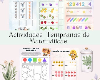 Plantillas Educativas para Preescolar. Actividades Imprimibles y Divertidas. Matemáticas Básicas para Niños