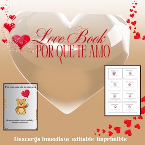 Libro 'Porque cada día te amo más' - Plantillas Únicas para Inspirar Amor y Fortalecer Relaciones | Regalo Emocional"